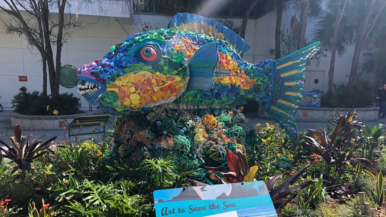 A new exhibit at the Florida Aquarium is raising awareness of pollution in the oceans. (Ashley Paul/Spectrum Bay News 9)