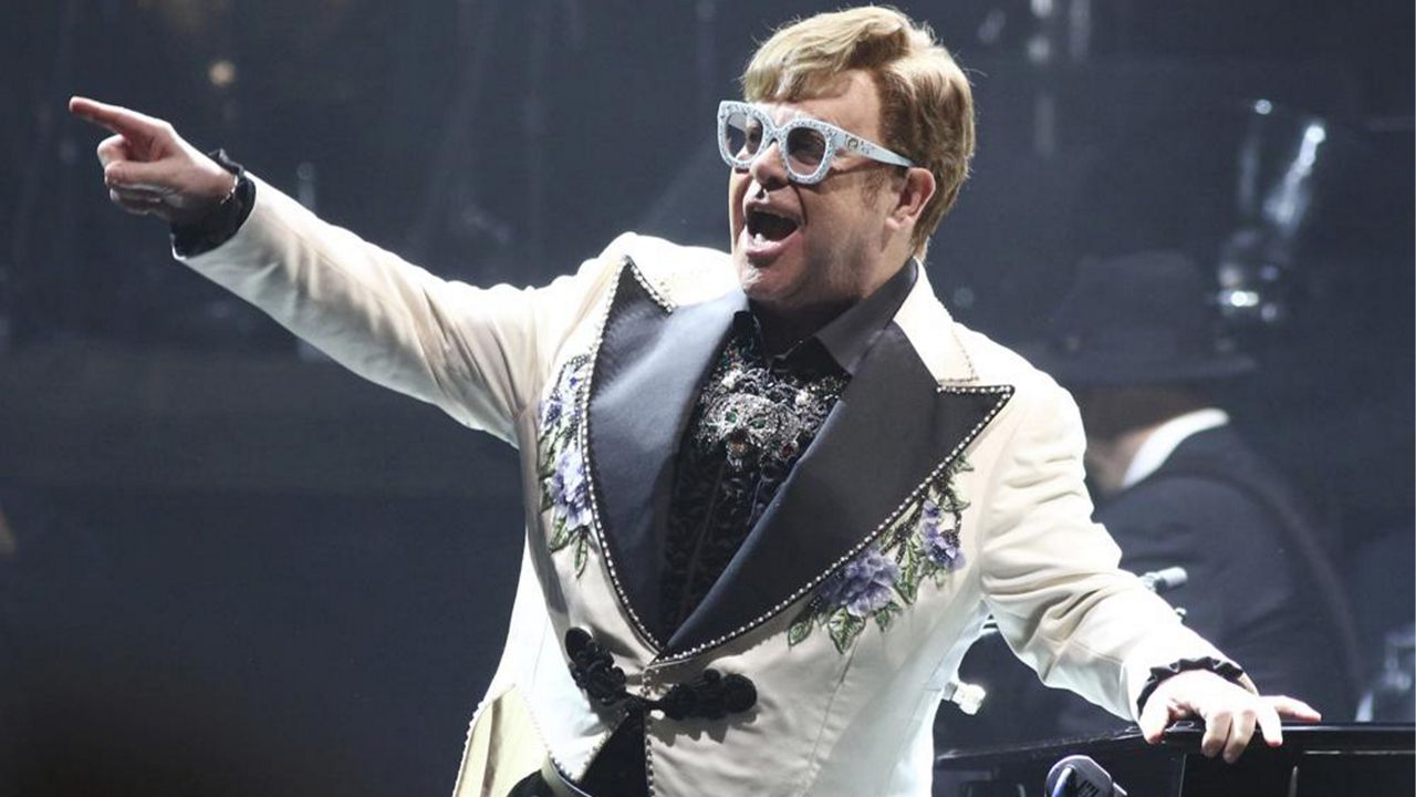 Sir Elton John performs at Madison Square Garden during his Farewell Yellow Brick Road Tour on Feb. 22, 2022, in New York. (Photo by Greg Allen/Invision/AP)