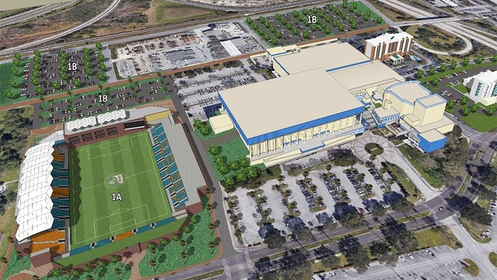Rendering of the proposed soccer stadium in downtown Lakeland. (Courtesy of City of Lakeland)