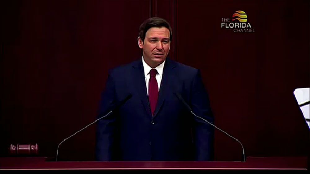 Gov. Ron DeSantis delivers the State of the State address, Tuesday, March 5. (Spectrum News)