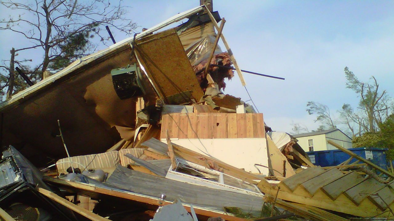 Tornado damage photo from April 16, 2011 in Raleigh