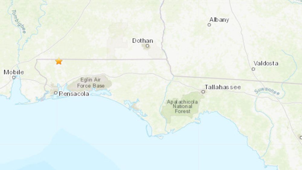 The star on this U.S. Geological Survey map shows where Century, Florida is. (USGS)