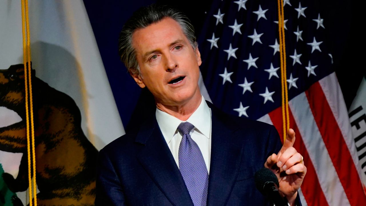 California Gov. Gavin Newsom speaks during a news conference in Sacramento, Calif., on Jan. 10, 2022. (AP Photo/Rich Pedroncelli, File)