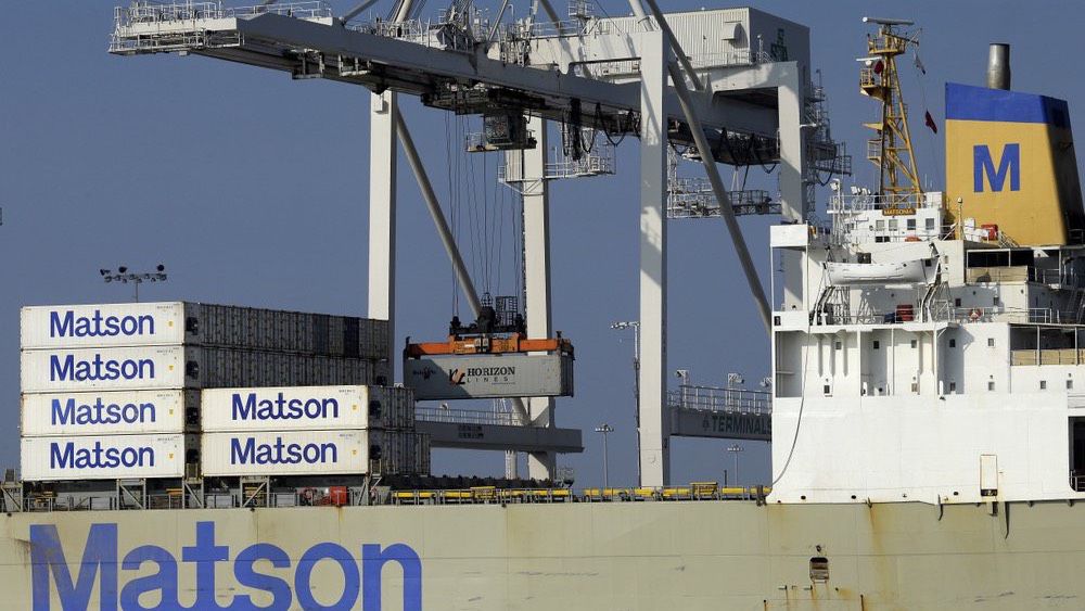 Matson is one of two companies that dominate domestic shipping to Hawaii. (Associated Press/Ben Margot)