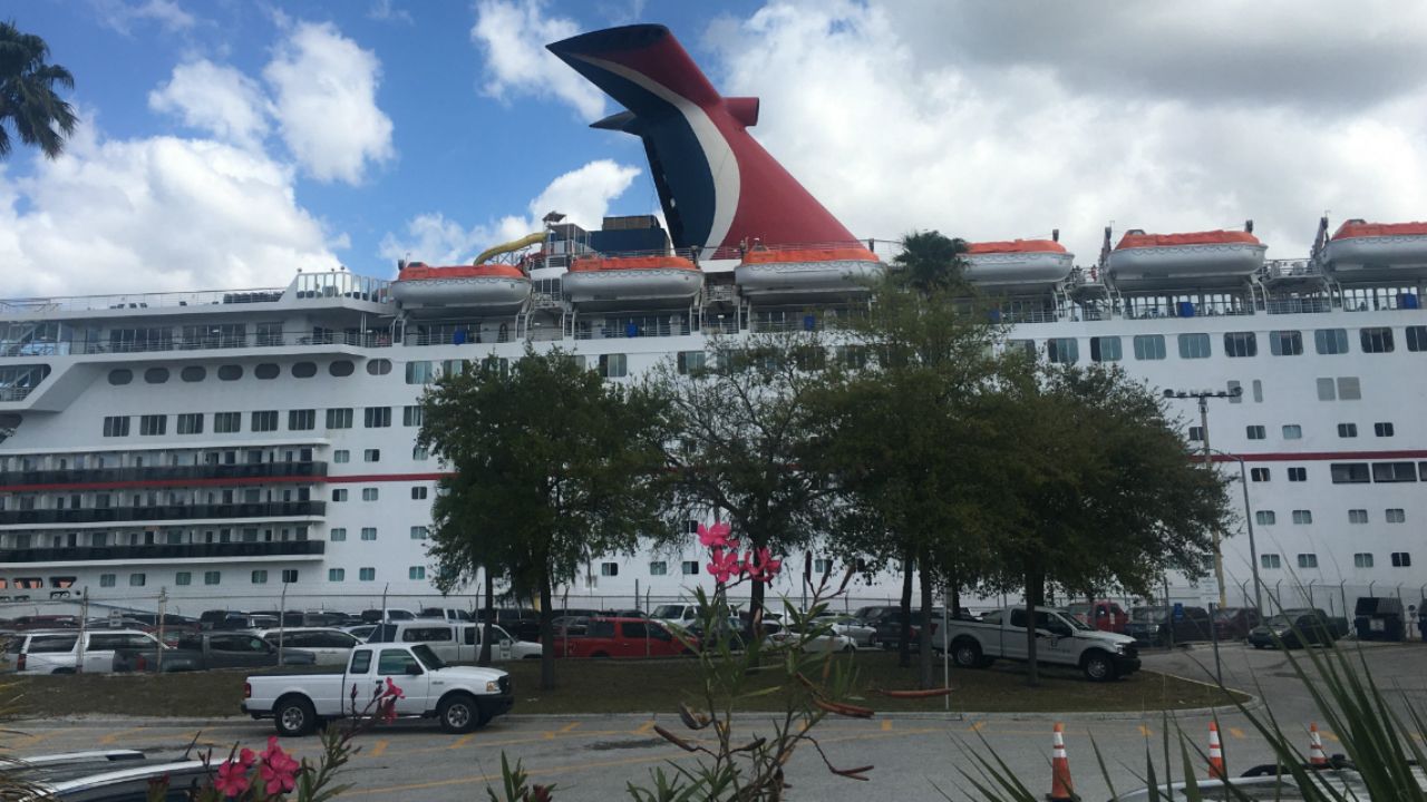 Passengers heading to Carnival’s Paradise had no idea they would be boarding amid coronavirus concerns when they booked. (Melissa Eichman/Spectrum Bay News 9)