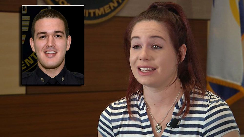 Meghan Valencia, wife of Orlando Police Officer Kevin Valencia, gave Spectrum News an update on his recovery. (Erin Murray, Spectrum News)