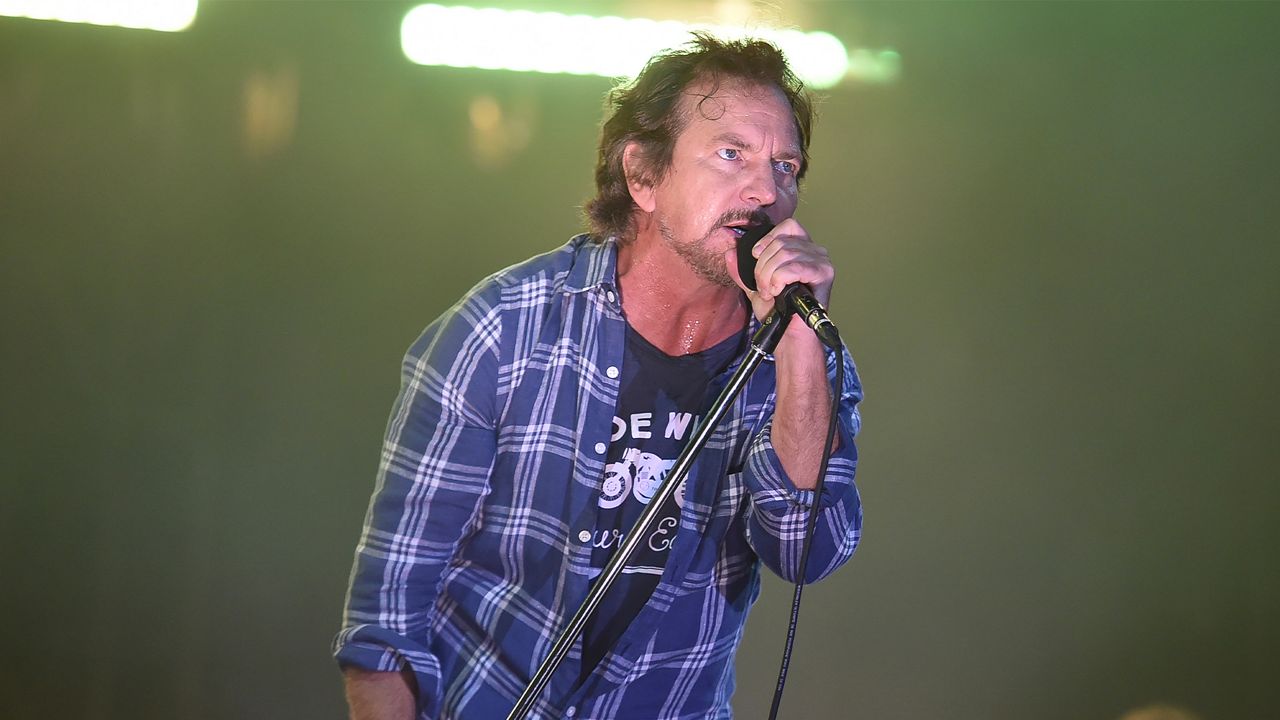 Eddie Vedder of Pearl Jam performs during the 2021 Ohana Festival on Sept. 26, 2021, at Doheny State Beach in Dana Point, Calif. (Photo by Richard Shotwell/Invision/AP)