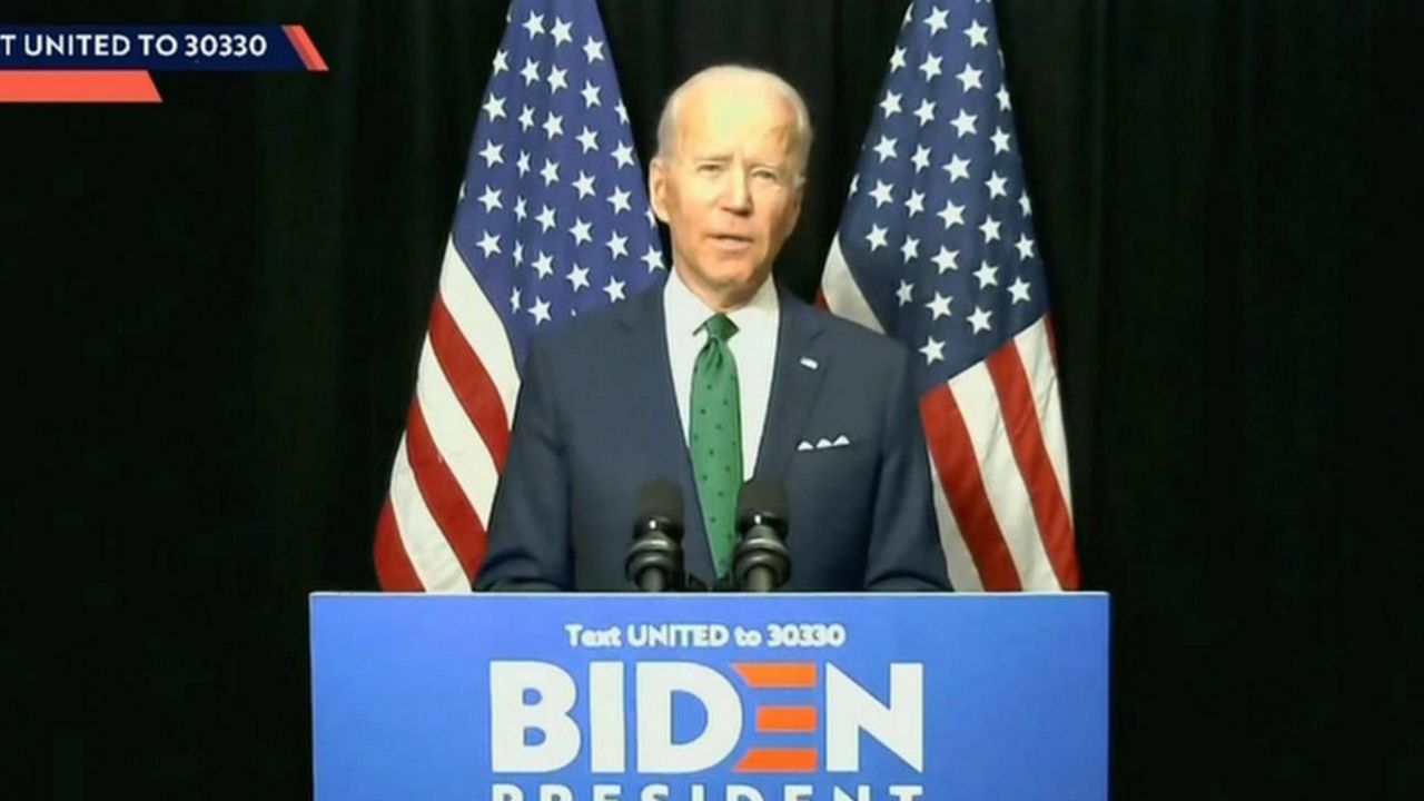 Former Vice President Joe Biden addresses supporters after presidential preference primary victories in Florida and Illinois on Tuesday night. (Screen capture from live stream)