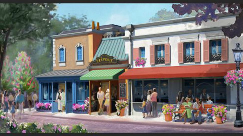 Artist rendering of the new creperie coming to Epcot's France pavilion. (Courtesy of Disney)