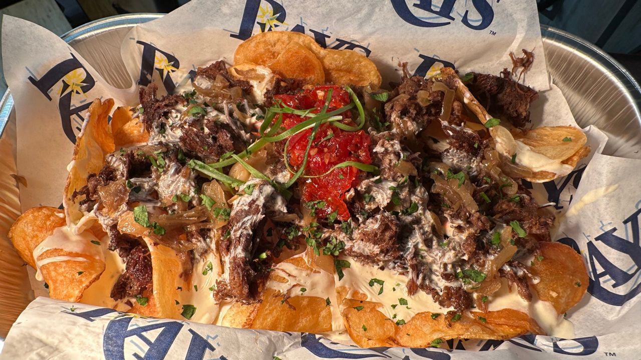 The Tampa Bay Rays show off new menu items for the 2024 season. (Spectrum Bay News 9/Angie Angers)