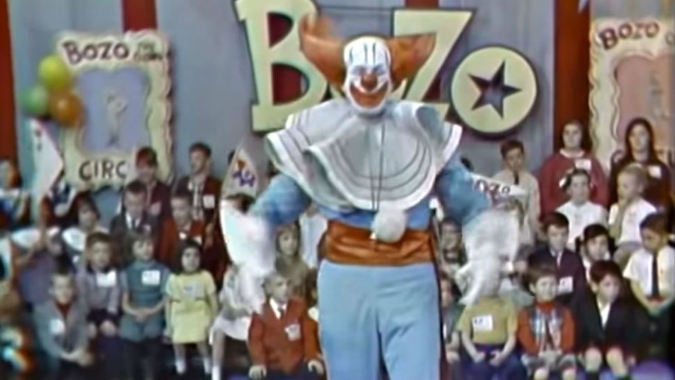 Avruch played Bozo the Clown from 1959 to 1970, a clown character particularly popular in the U.S. in the 1960s because of widespread franchising in television. Courtesy/WHDH-TV, YouTube