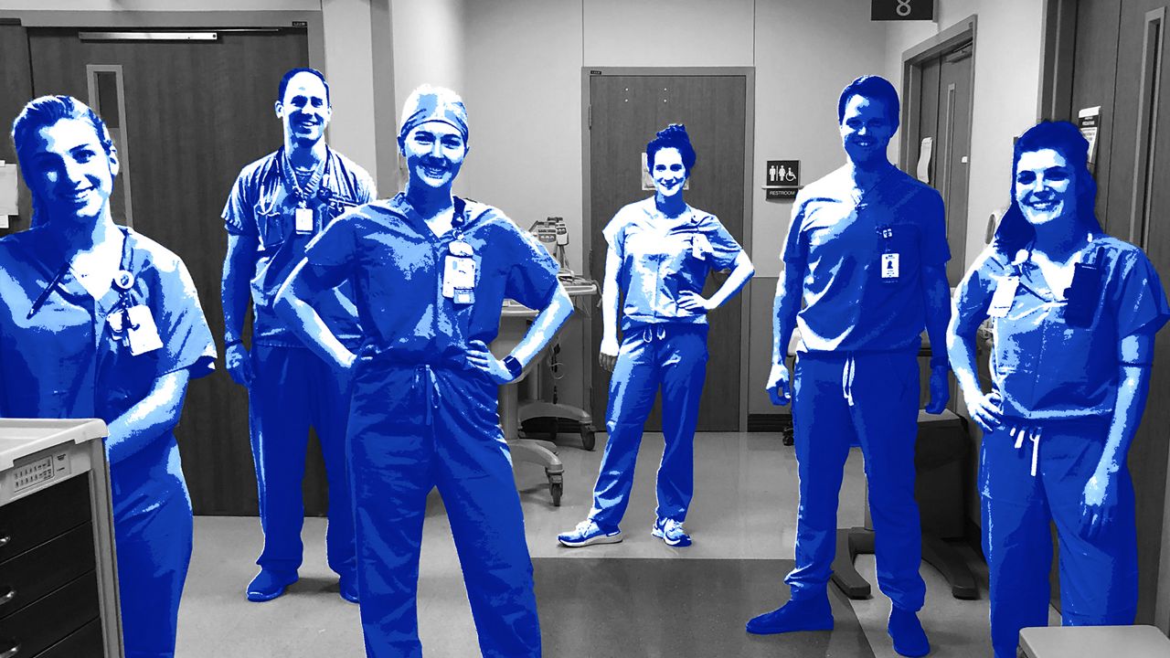 The respiratory emergency room staff at Our Lady of the Lake Regional Medical Center in Baton Rouge, Louisiana. 