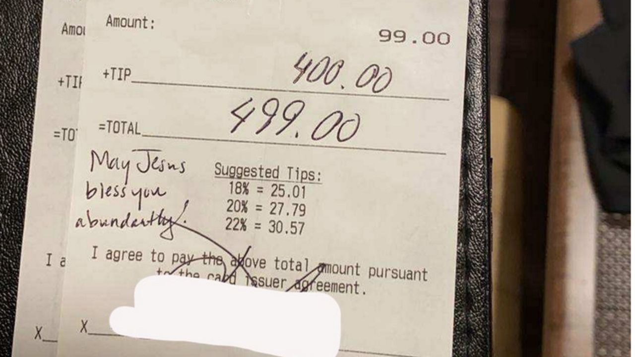 Customer Leaves Big Tip for Workers at IDrive Restaurant