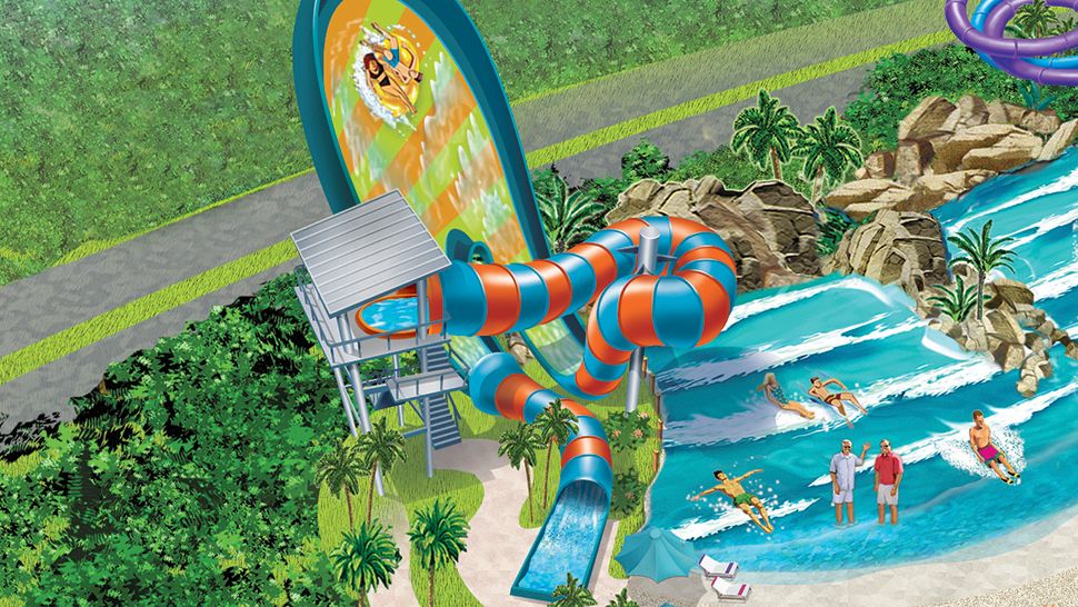 Concept art of KareKare Curl at Aquatic Orlando. The new ride is set to open April 12. (Courtesy of SeaWorld Orlando)