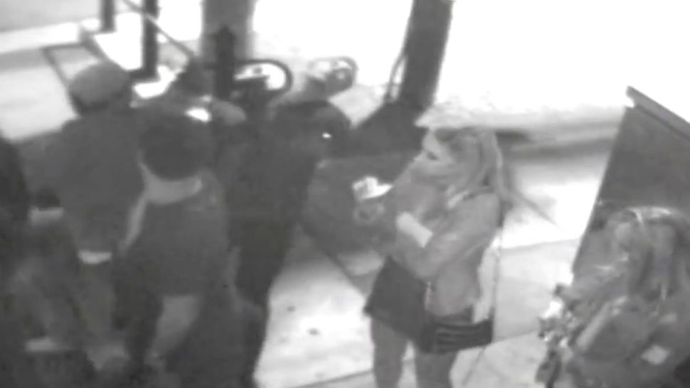 Still from security footage where man is caught assaulting another man outside of a downtown San Marcos bar on March 10, 2018. Courtesy/San Marcos Police Dept.