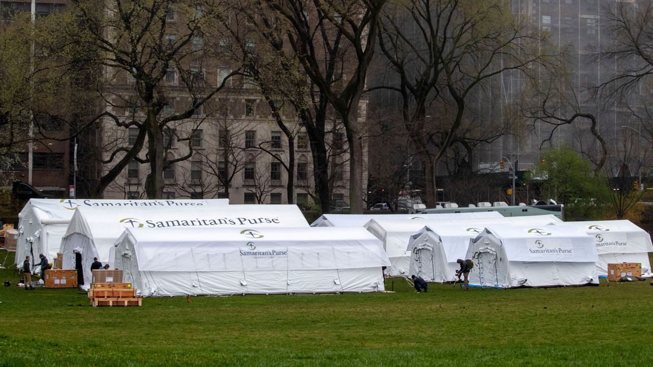 Samaritan's Purse sets up a field hospital in New York's Central Park. (AP)