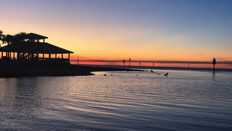 Sunset over Hudson Beach