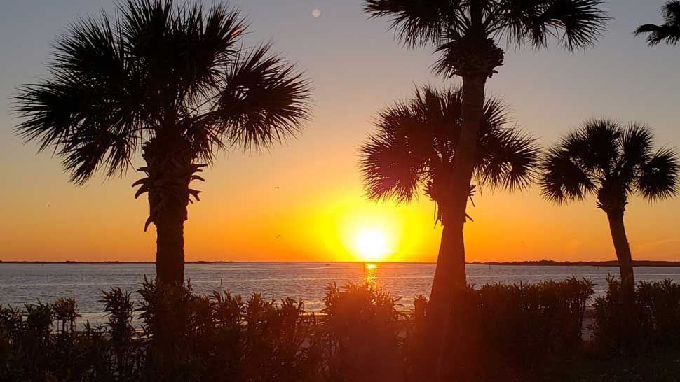 Submitted via Spectrum Bay News 9 app: Sunset seen from the Dunedin Causeway, Friday, March 22, 2019. (Courtesy of Amber and Andy, viewers)