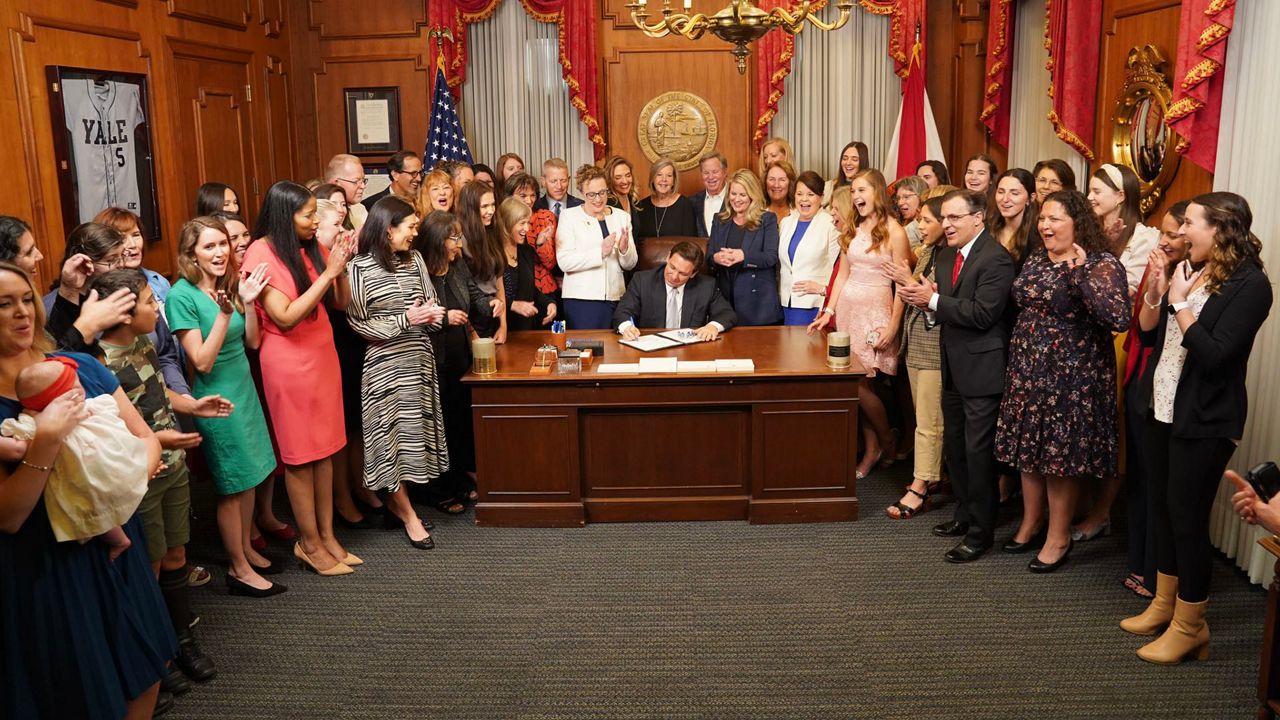 Florida Gov. Ron DeSantis has already signed a number of bills this year, including the Heartbeat Protection Act on April 13, 2023. DeSantis has until May 31 to act on 62 more bills from the Florida Legislature. (Governor's Office)