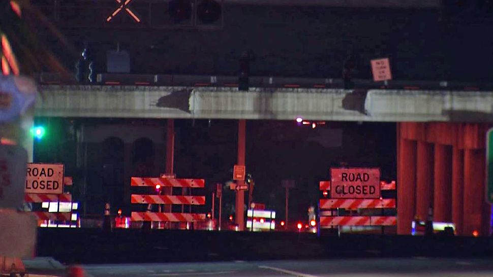 Transportation officials said the intersection of Colonial Drive and Interstate 4 could remain closed through Tuesday morning. (Will Claggett, staff)