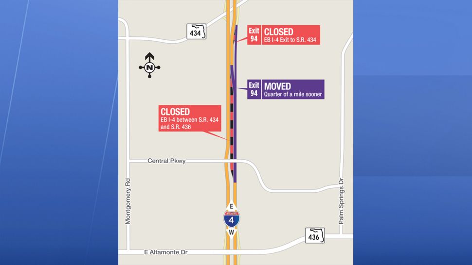 (Image of the new Interstate 4 eastbound permanent configuration.)