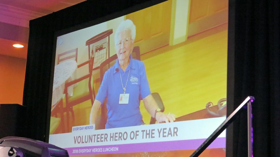 Everyday Volunteer Hero of the Year Aleen Webber, who could not attend the award ceremony, was given her award for 30 years of service at hospice centers. (Anthony Leone, staff)                                                                      