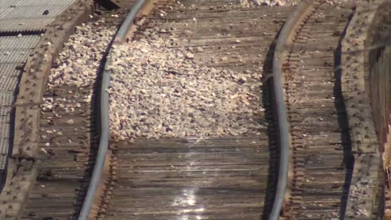 Bent railroad track