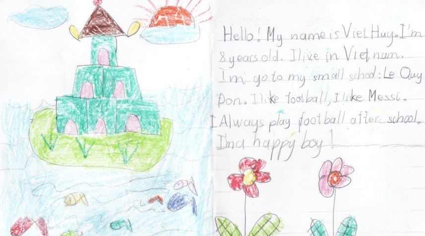 A letter written by a child for a pen-pal program (Courtesy: Jennifer Richmond)