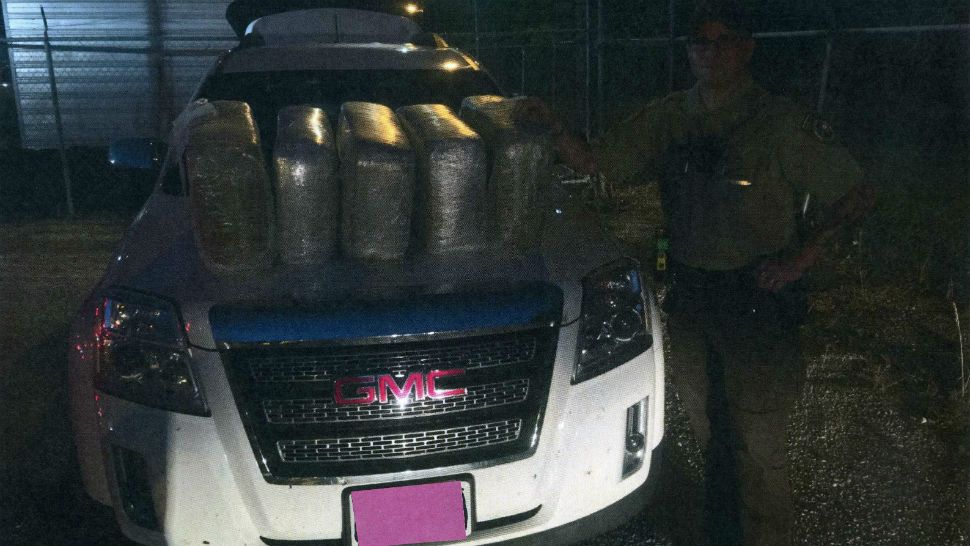 A driver was arrested after a sheriff's deputy found a total of 114 pounds of marijuana in his car. (Courtesy: Fayette County Sheriff's Office)