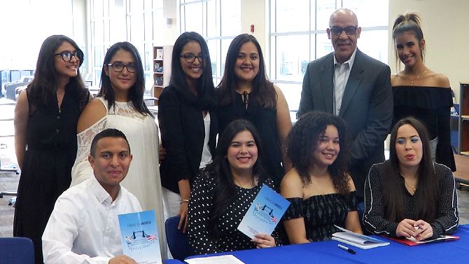 On Wednesday, April 4, 2018, Osceola High School students shared their stories with the world in a book called ‘Coming to America,’ which also turned into a club at Osceola High. (Stephanie Bechara, staff)