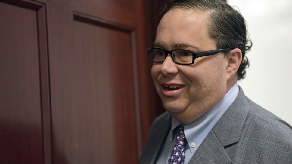 Rep. Blake Farenthold, R-Texas, arrives for a meeting of House Republicans on Capitol Hill in Washington, Tuesday, Dec. 19, 2017. Republicans are ready to ram a $1.5 trillion tax package through Congress, giving President Donald Trump the legislative win he desperately wants. (AP Photo/Susan Walsh)