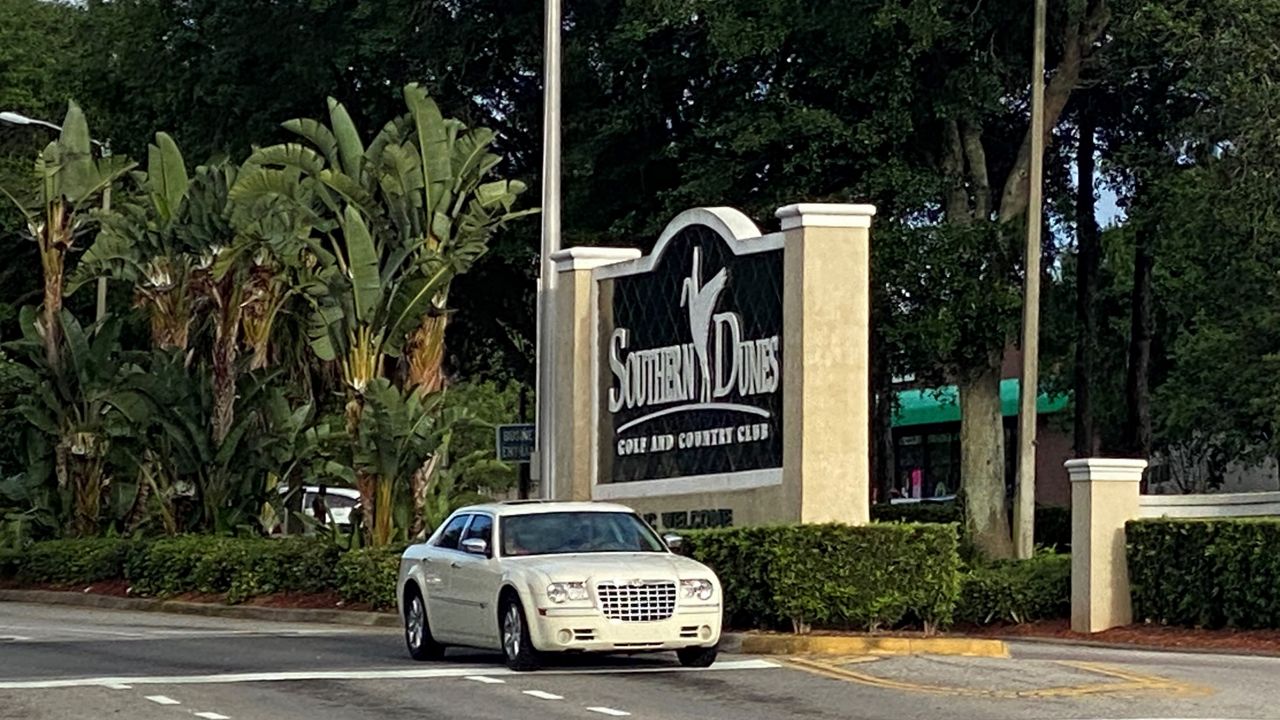 Sign outside Southern Dunes Golf and Country Club in Haines City. 