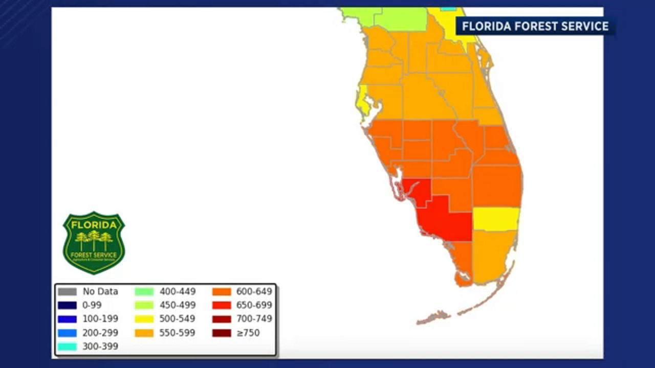 Manatee County in severe drought - 0407 Bn9 Wildfire Map