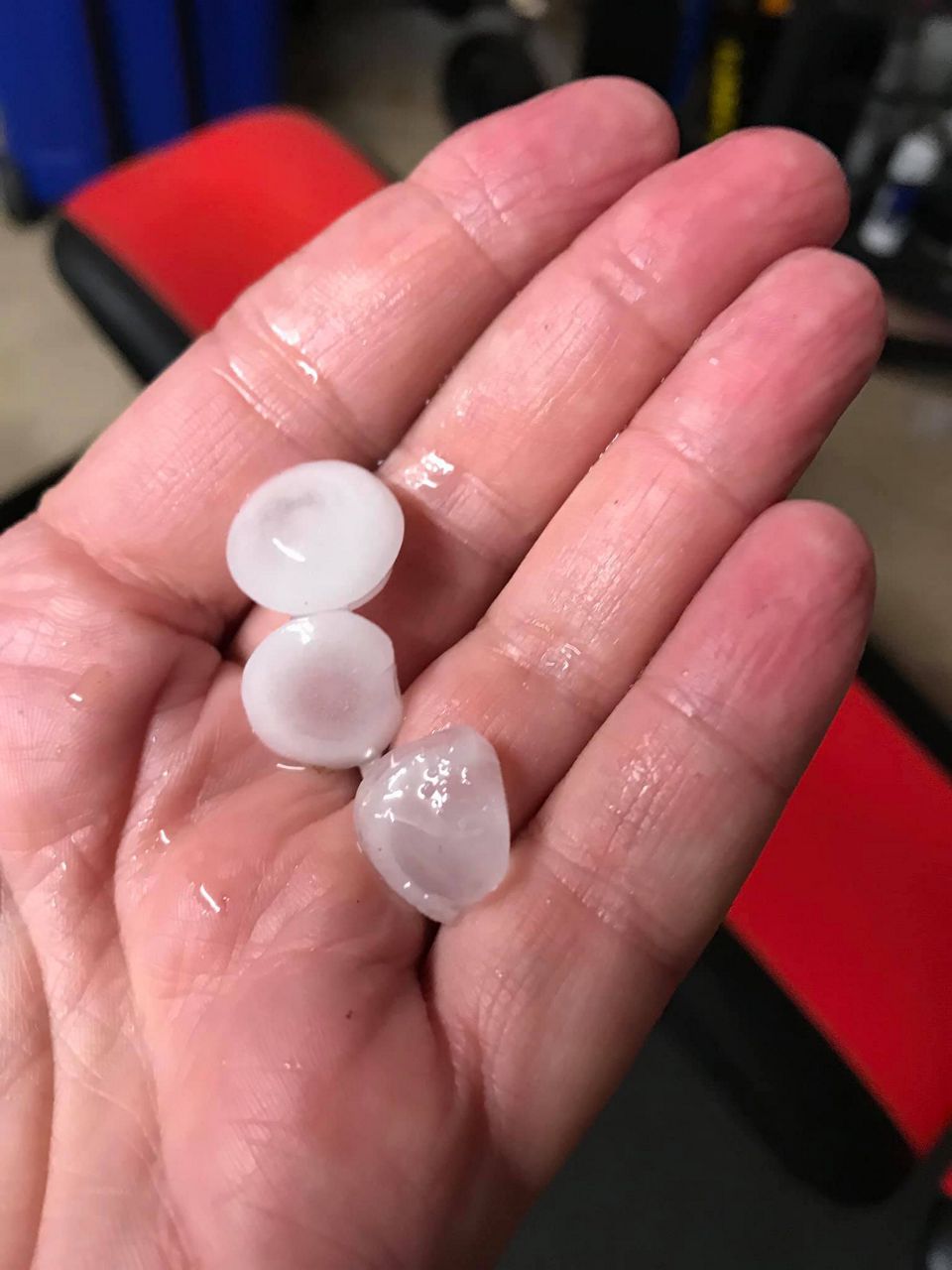 Hail was spotted on McCarty in San Marcos. 