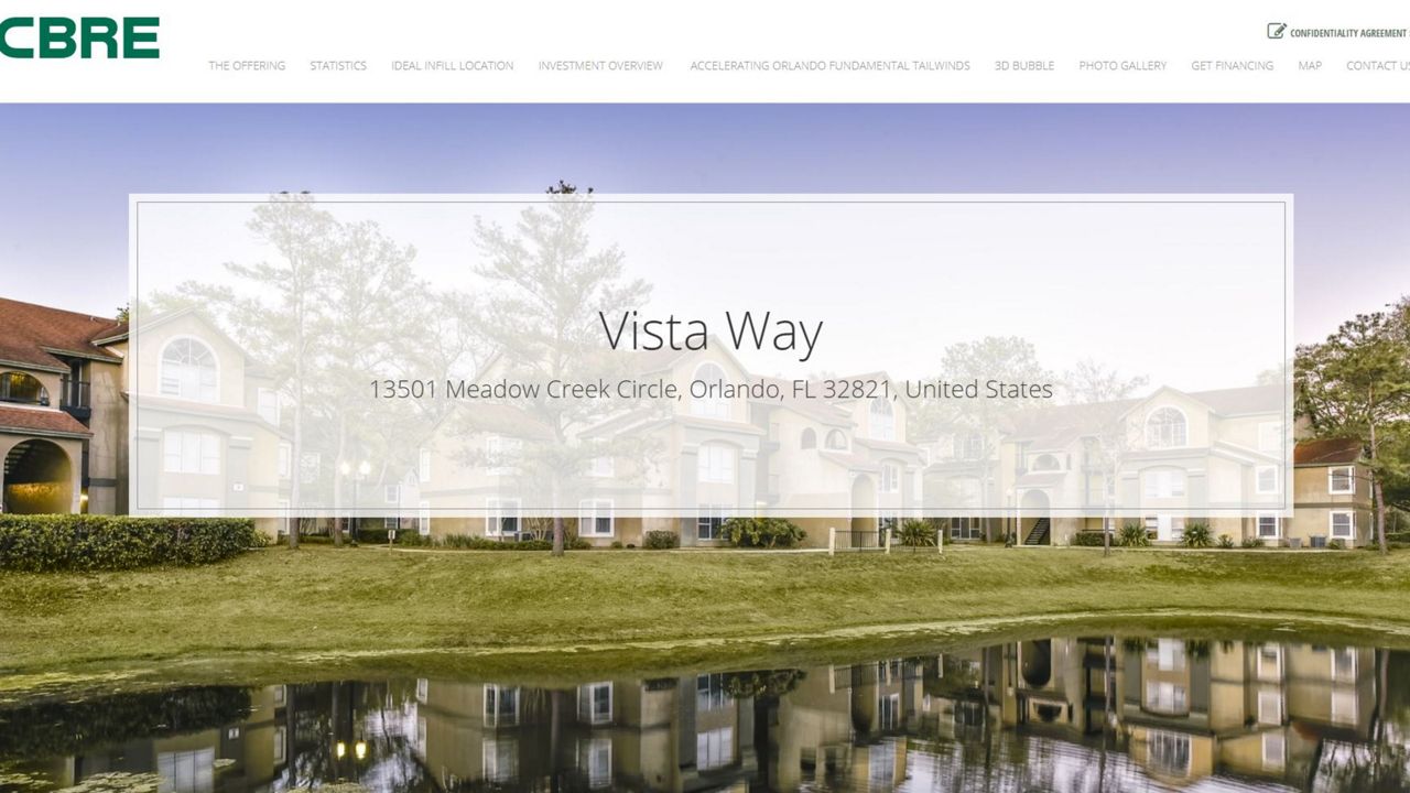 CBRE Group's website offers pictures of the property for sale. The apartments have been vacant since Disney suspended its college program. (Screen capture of CBREdealflow.com)