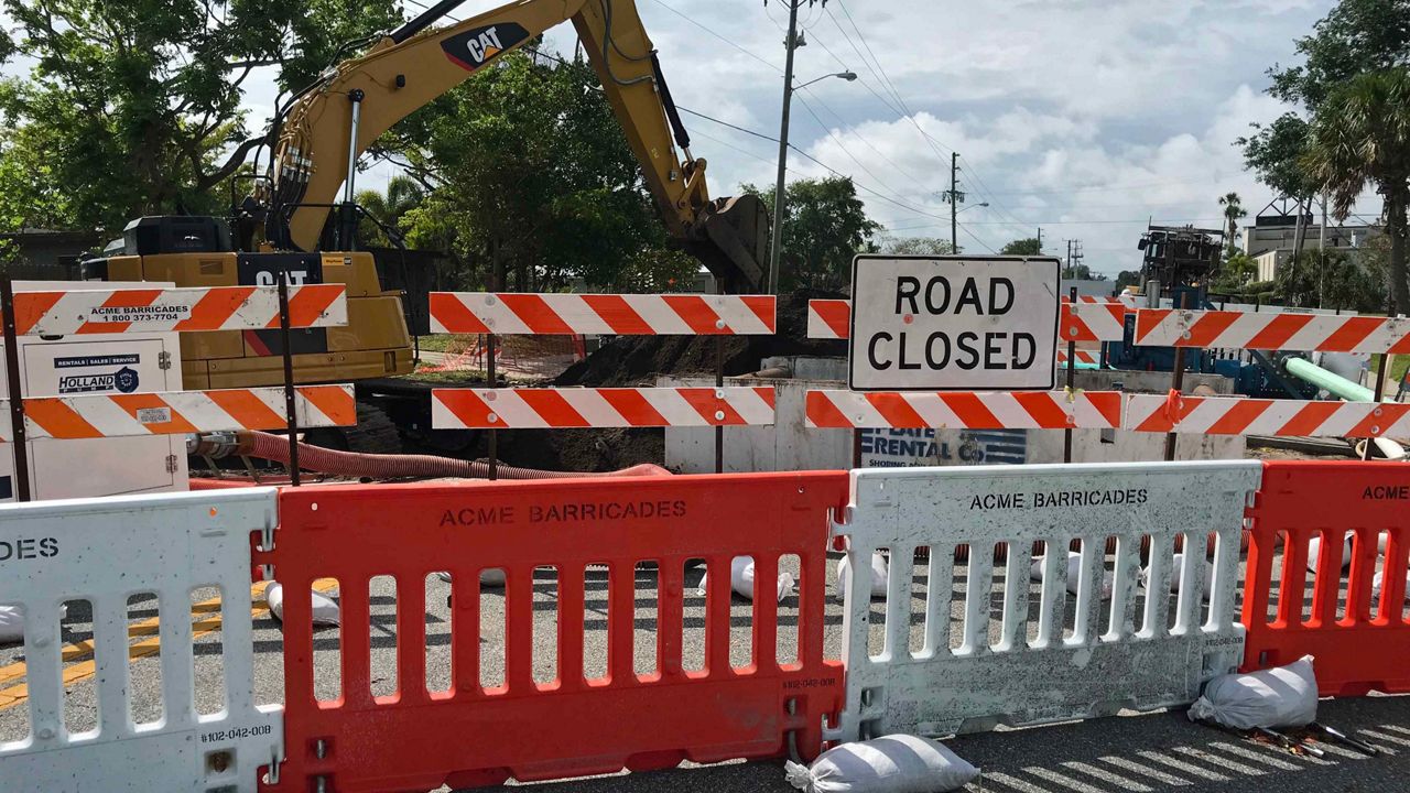 Croton Road in Melbourne is closing so crews can repair an aging sewer main underneath the road. (Greg Pallone/Spectrum News 13)