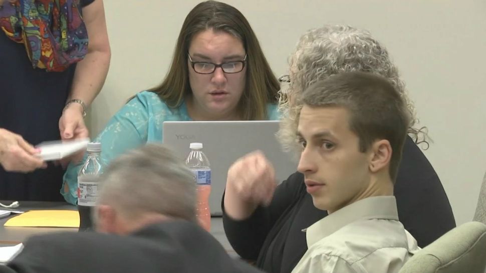 Michael Bargo (front right) appears in an Ocala courtroom Tuesday during his resentencing trial in the 2011 slaying of teen Seath Jackson. When he was sentenced to death in 2013, he became the youngest person on Florida's death row at the time. (Spectrum News 13)