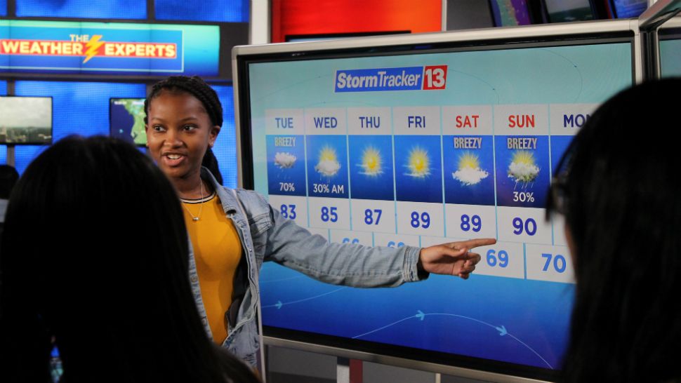 Students from Westridge Middle School in Orlando visit the Spectrum News 13 studios on Tuesday, April 9, 2019.