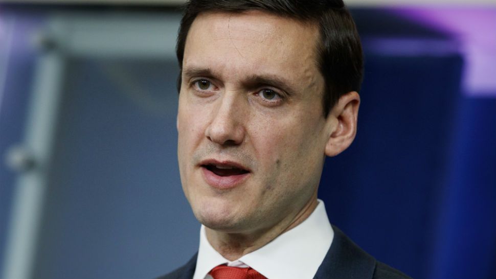White House Homeland Security Adviser Tom Bossert speaks during a briefing blaming North Korea for a ransomware attack that infected hundreds of thousands of computers worldwide in May and crippled parts of Britain's National Health Service, at the White House, Tuesday, Dec. 19, 2017, in Washington. (AP Photo/Evan Vucci)