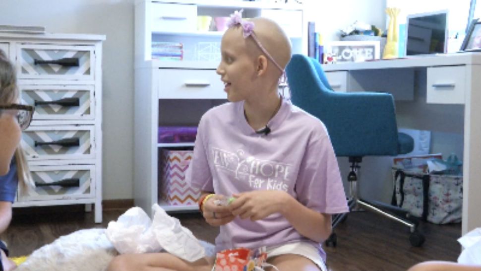 Hannah Harger, 11, is going through treatment for her third round of cancer.
