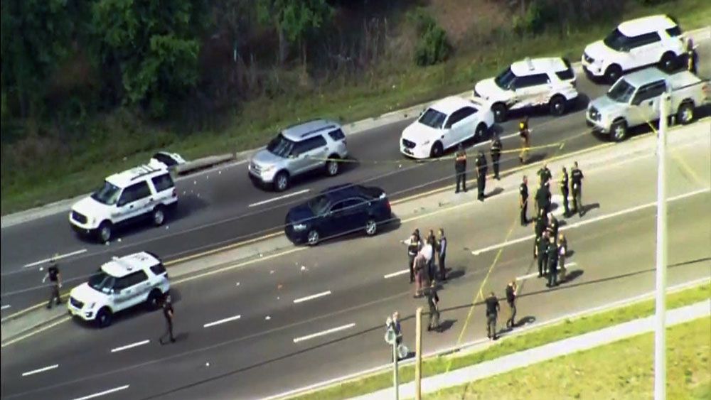 Volusia County deputies were led on a chase north from Deltona to DeLand on Thursday. At some point, a deputy was hit in the head by a bullet. They're expected to be OK. (Sky 13)