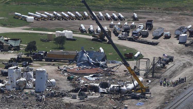 Photo of the aftermath of the West, Texas fertilizer plant explosion (Associated Press / Charles Dharapak)