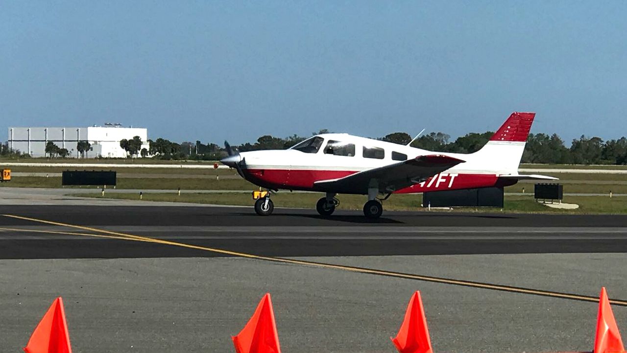 Three planes took off from the newly repaired runway 5-23 came in on time and under budget, at a cost of $1.2 million. (Spectrum News 13)