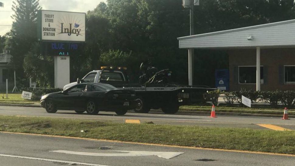 A motorcyclist involved in a crash in Brevard County, Florida was shot by the gun he had on his hip Thursday, the Florida Highway Patrol said. (Greg Pallone, staff)