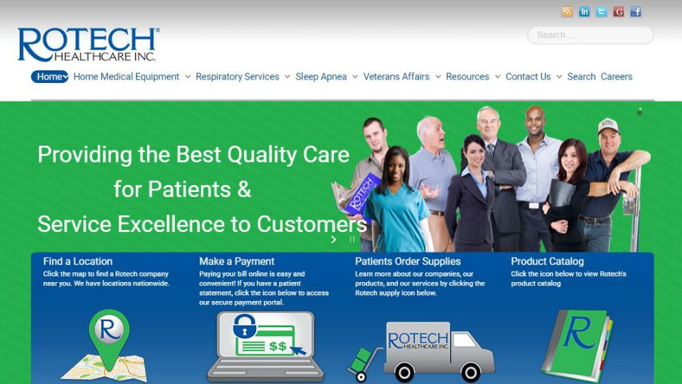 (Screen capture of Rotech Healthcare's website)