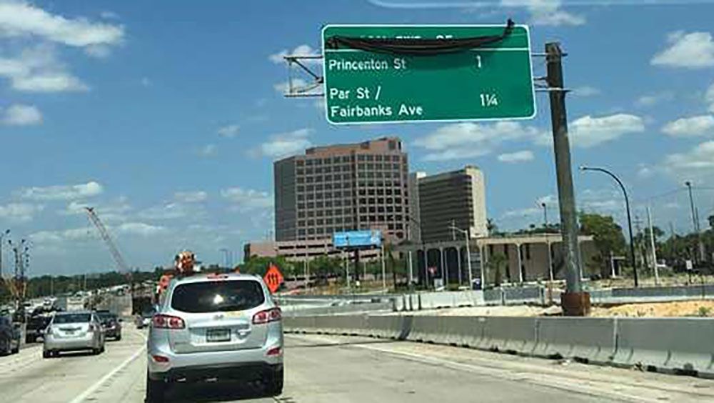 Princeton Street became 'Princenton Street' thanks to a misspelled sign on I-4 in Orlando this week. (Joshua Fowler, Viewer)