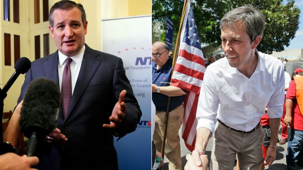 On January 5, 2018, Rep. Beto O'Rourke, D-Texas starts his live video feed during the Beers with Beto event at The West End in Houston, TX. John Glaser/CSM. (Cal Sport Media via AP Images) Sen. Ted Cruz, R-Texas, right, answers questions from reporters after a news conference about the Republican tax overhaul, on Capitol Hill in Washington, Tuesday, Nov. 7, 2017. (AP Photo/Jacquelyn Martin)