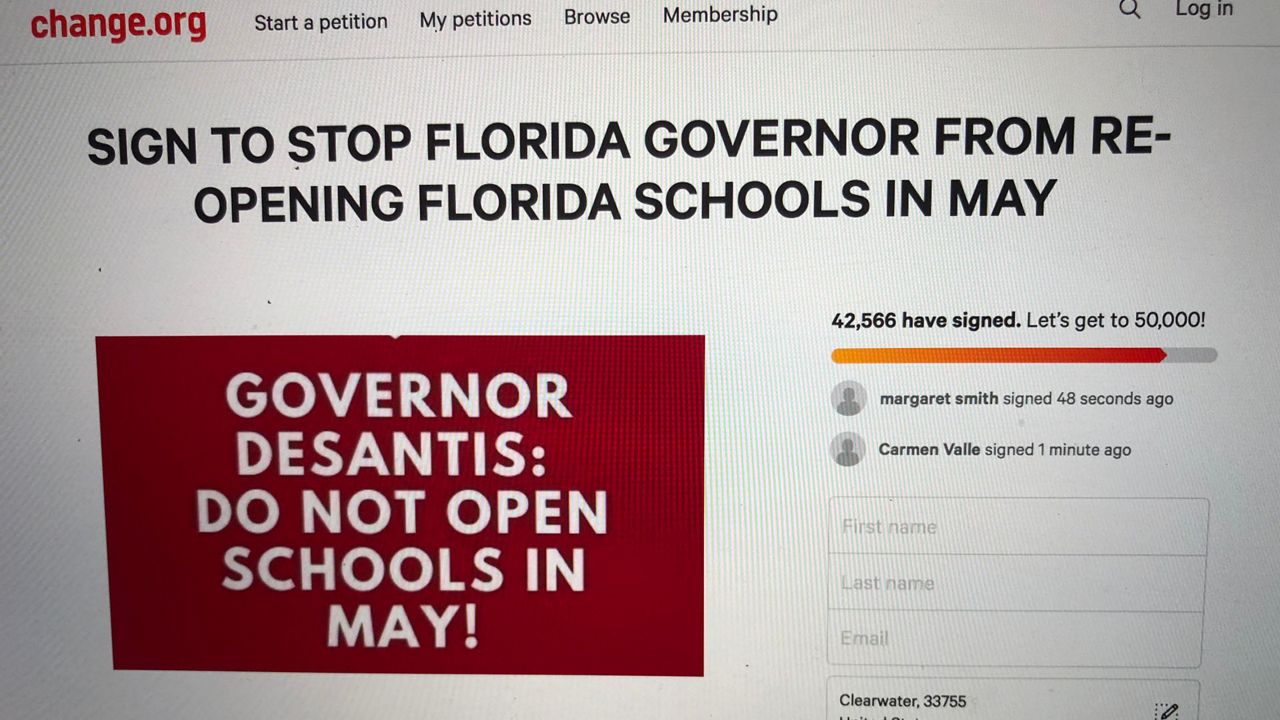 Vanessa Brito started an on-line petition on Change.org urging the Governor to keep schools closed. More than 40,000 people have signed the petition. 