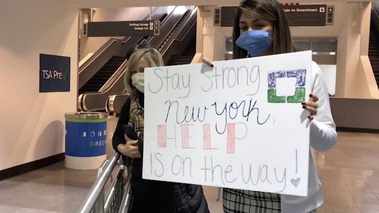 People at the airports sending folks off