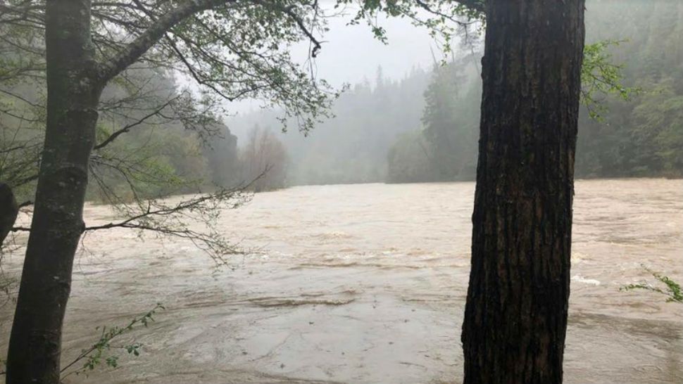 File - This photo released April 12, 2018, by The Mendocino County Sheriff’s Office shows the Eel River in Northern California. Authorities searching for a family whose SUV plunged into a rain-swollen Northern California river found the vehicle and the body of a man and a girl inside it. The Mendocino County Sheriff’s Office said Monday, April 16, 2018, that searchers located the car Sunday and recovered the bodies of Sandeep Thottapilly and Saachi Thottapilly. (Lt. Shannon Barney/Mendocino County Sheriff’s Office via AP, File)